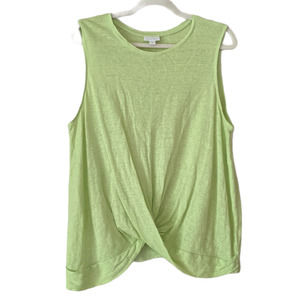 J. Jill Love Linen Lime Green Twist Front Tank Top